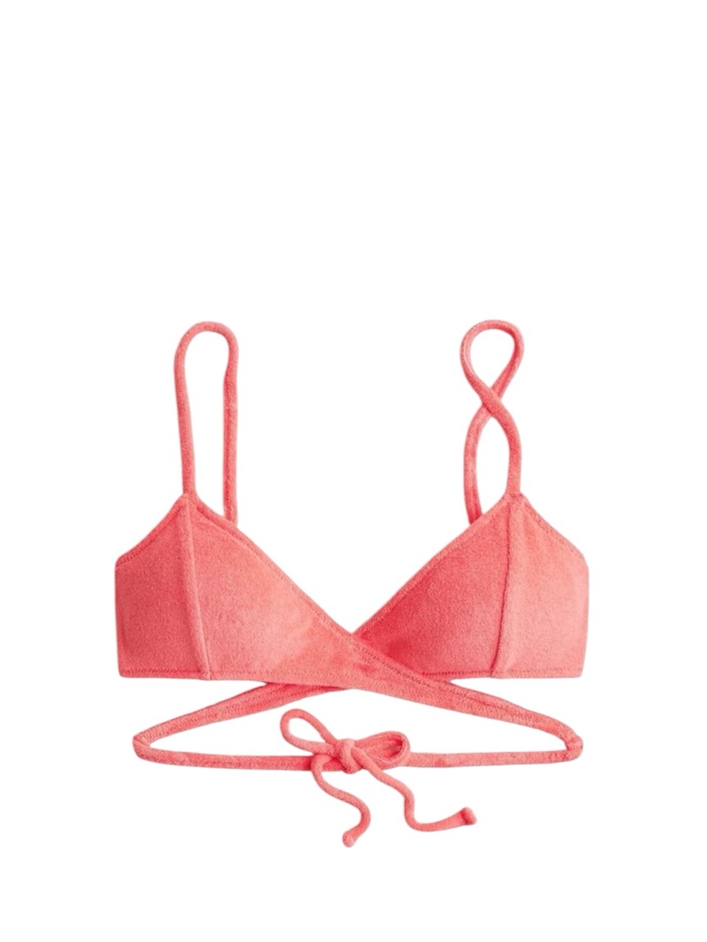 J Crew Swimsuit Terry Full Wrap Strappy Bikini Top NEW BK551